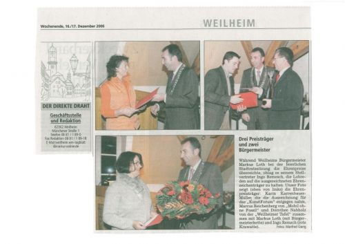 Verleihung des Umweltpreis 2006 an MoF eV