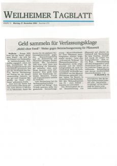 Weilheimer Tagblatt - Pressebericht Mobil ohne Fossil eV 2006